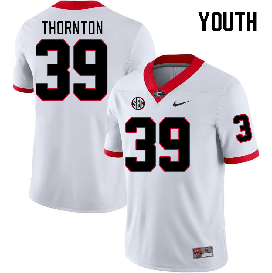 Youth #39 Miles Thornton Georgia Bulldogs College Football Jerseys Stitched-White